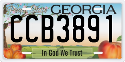 GA license plate CCB3891