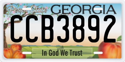 GA license plate CCB3892