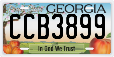 GA license plate CCB3899