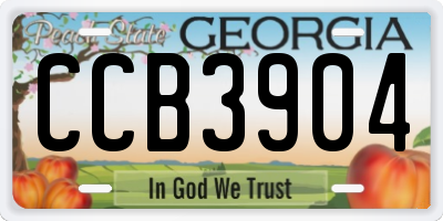 GA license plate CCB3904