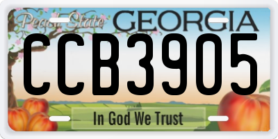GA license plate CCB3905