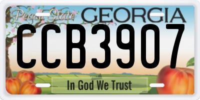 GA license plate CCB3907