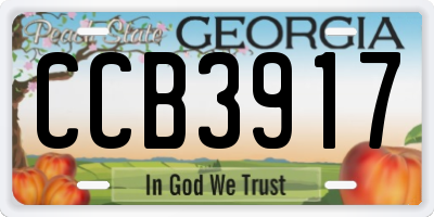 GA license plate CCB3917