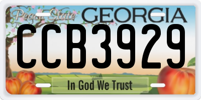 GA license plate CCB3929