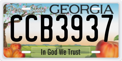 GA license plate CCB3937