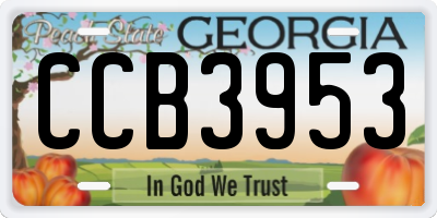 GA license plate CCB3953