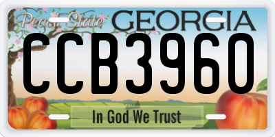 GA license plate CCB3960