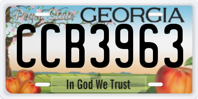 GA license plate CCB3963