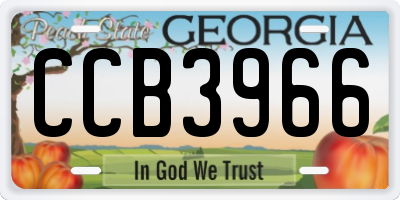 GA license plate CCB3966