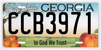 GA license plate CCB3971