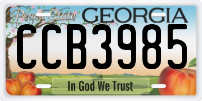 GA license plate CCB3985
