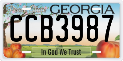 GA license plate CCB3987