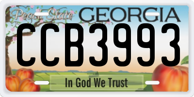 GA license plate CCB3993