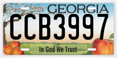 GA license plate CCB3997