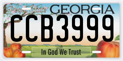 GA license plate CCB3999