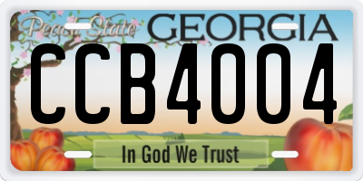 GA license plate CCB4004