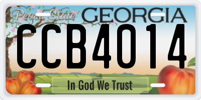 GA license plate CCB4014