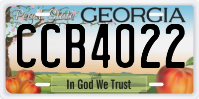 GA license plate CCB4022