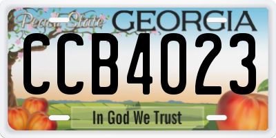 GA license plate CCB4023
