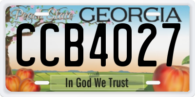 GA license plate CCB4027