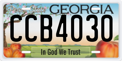 GA license plate CCB4030