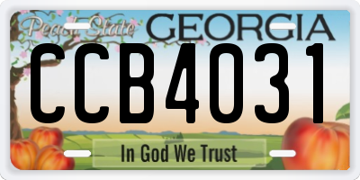 GA license plate CCB4031