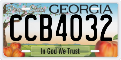GA license plate CCB4032