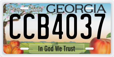 GA license plate CCB4037