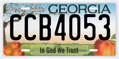 GA license plate CCB4053