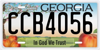 GA license plate CCB4056