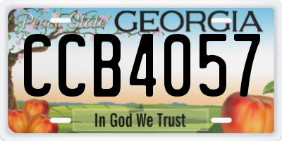 GA license plate CCB4057