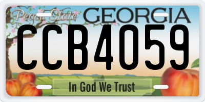 GA license plate CCB4059