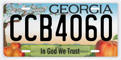 GA license plate CCB4060