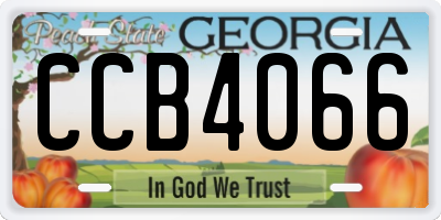 GA license plate CCB4066