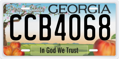GA license plate CCB4068