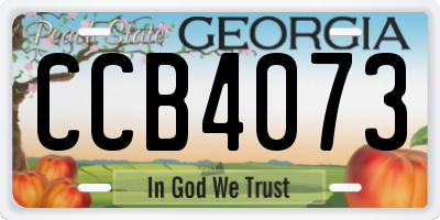 GA license plate CCB4073