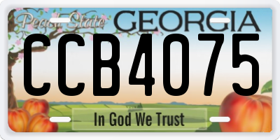 GA license plate CCB4075