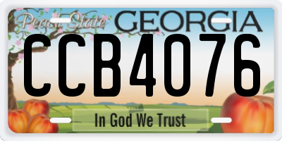 GA license plate CCB4076
