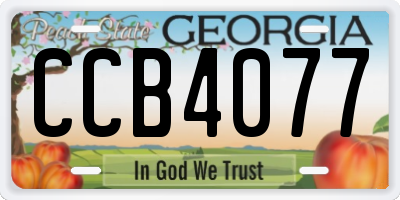 GA license plate CCB4077