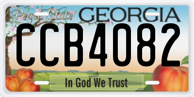 GA license plate CCB4082