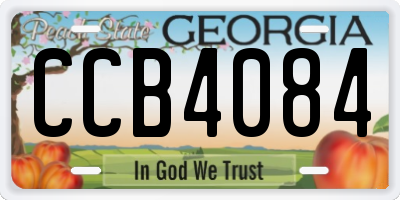 GA license plate CCB4084
