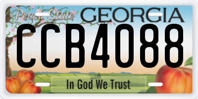 GA license plate CCB4088