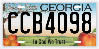 GA license plate CCB4098