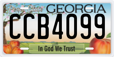 GA license plate CCB4099