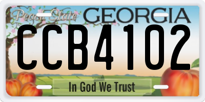 GA license plate CCB4102