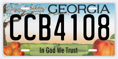 GA license plate CCB4108