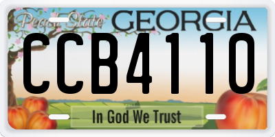 GA license plate CCB4110
