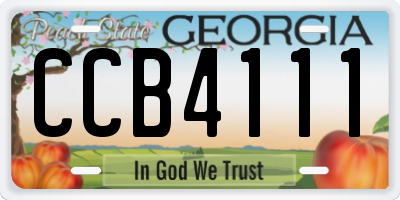GA license plate CCB4111