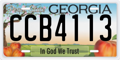 GA license plate CCB4113