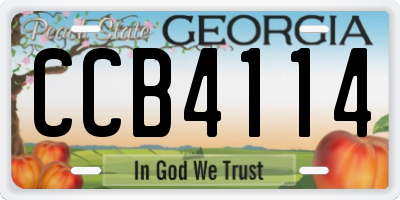 GA license plate CCB4114